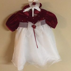 Rare Editions Red White Dress 24M